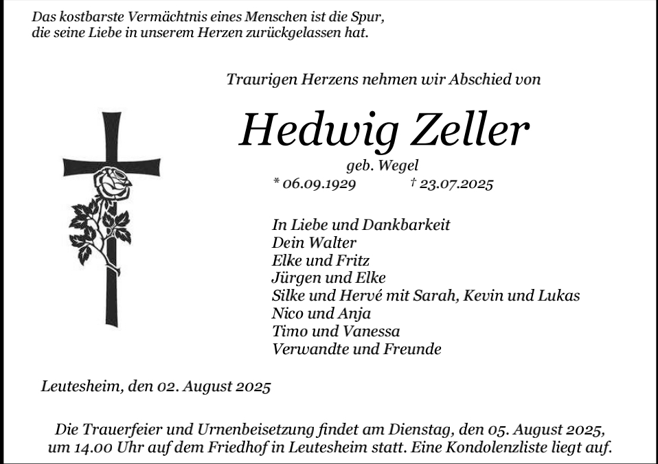 traueranzeigen todesanzeigen leutesheim