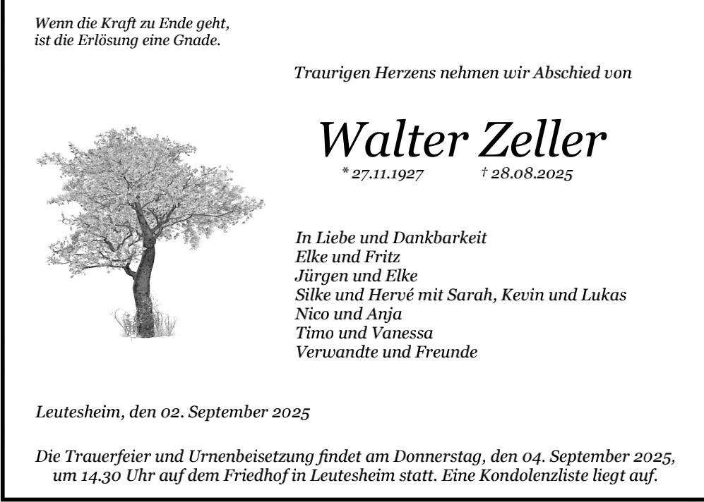 traueranzeigen todesanzeigen leutesheim