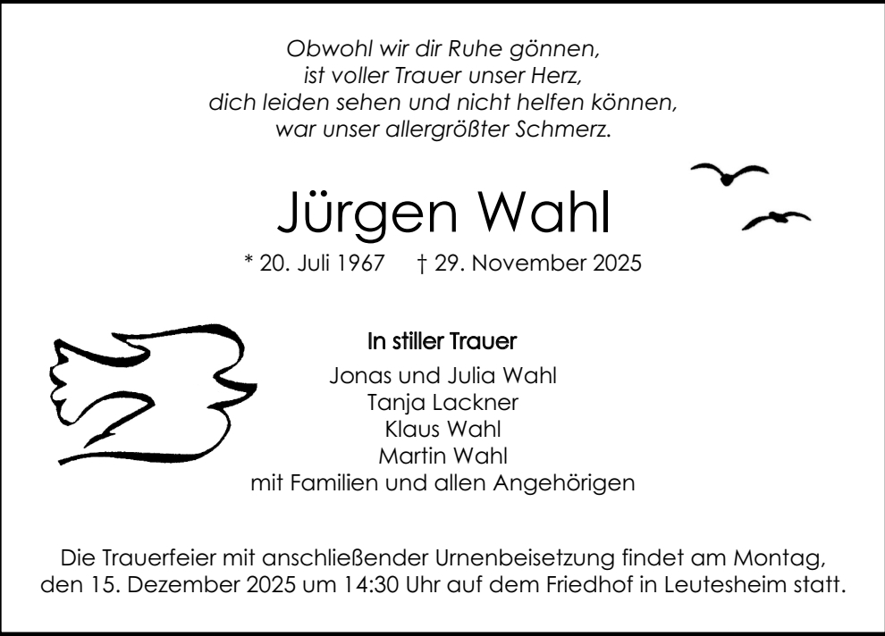 traueranzeigen todesanzeigen leutesheim