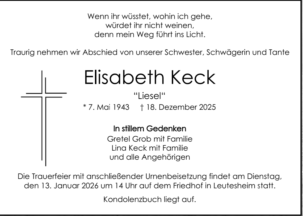 traueranzeigen todesanzeigen leutesheim