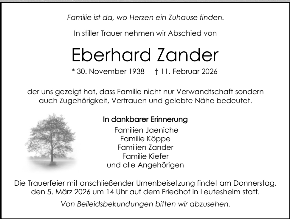 traueranzeigen todesanzeigen leutesheim